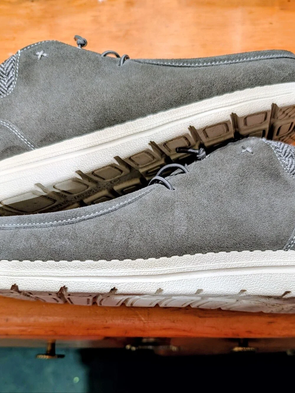 Bruno Marc Men's Gray Suede Chukka Moc Toe Casual Shoes Size 10